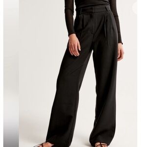 Abercrombie Wide Leg Tailored Pants Trousers Womens Size 26 or 2 Black